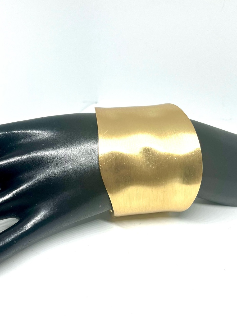 Wide Brushed Gold Cuff Bracelet